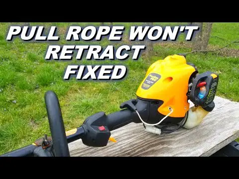 Fixing A Pull Rope That Won&#039;t Retract On A Poulan Trimmer.