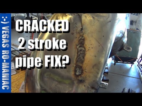 How to fix weld a crack in a 2 stroke pipe with Cheap Harbor Freight Welder
