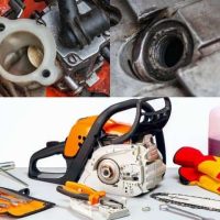 Troubleshooting steps when a chainsaw won't run without starter fluid.