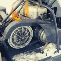 Picture of Flaming Snowmobile Engine